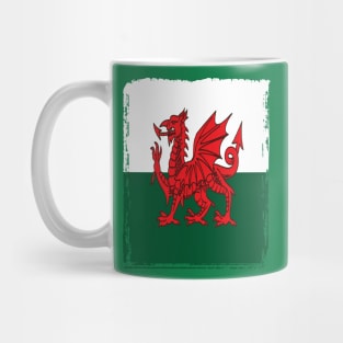 Y Ddraig Goch Grunge Welsh Flag Mug